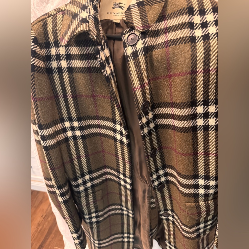 Burberry Checkered Jacket in Green and Black